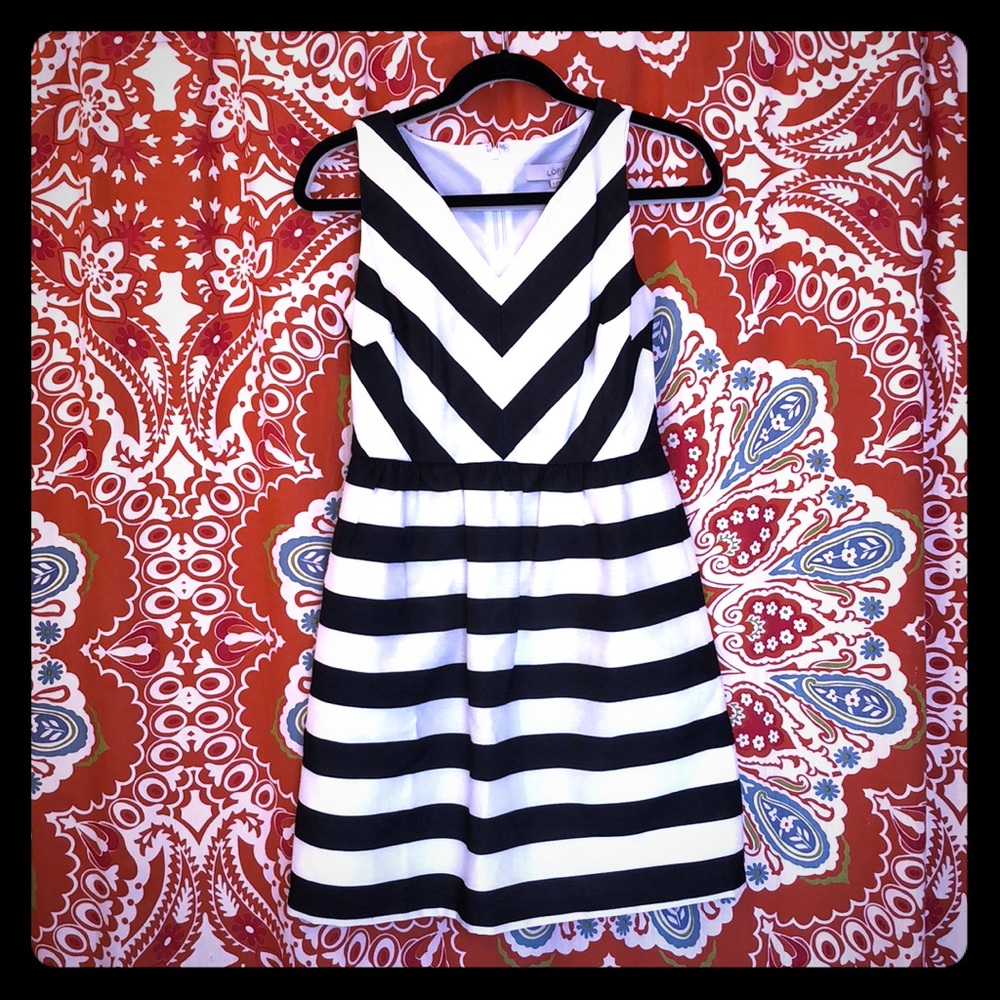 Loft Black and Cream cocktail dress